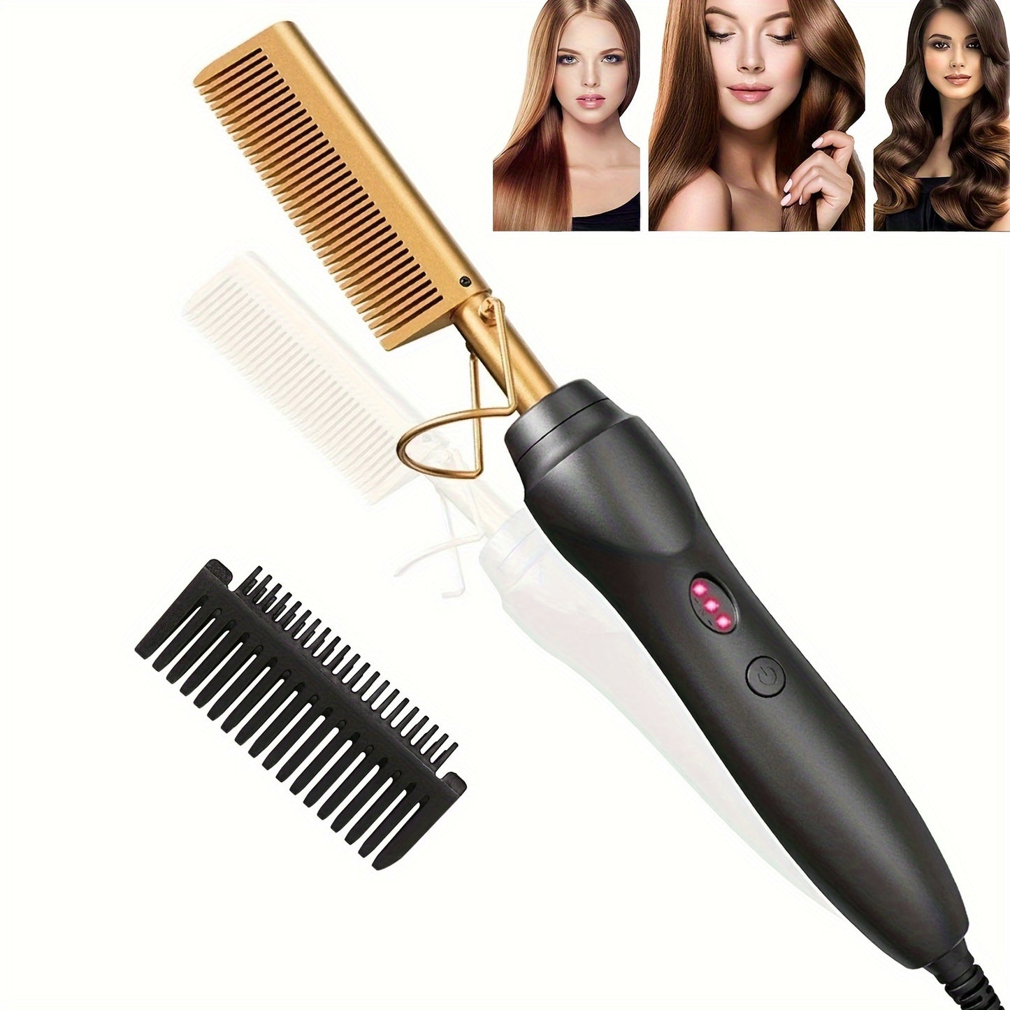 Soft Touch Portable Ceramic Hot Comb Curler